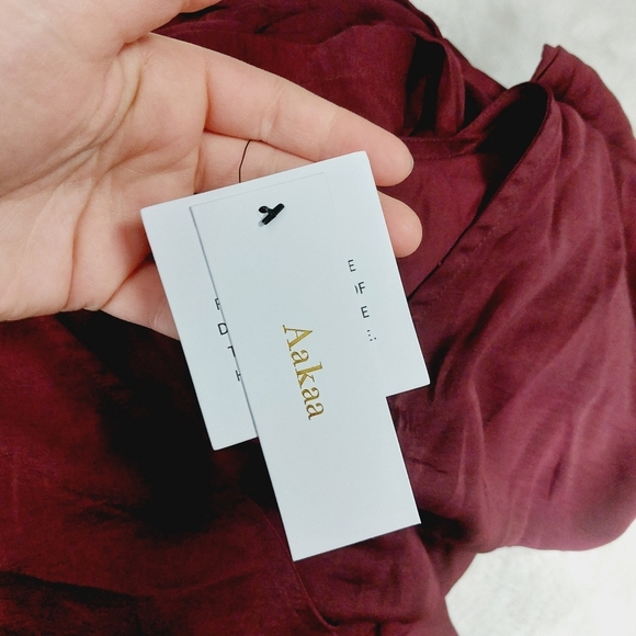 NEW Aakaa Can't Look Away Burgundy Boho Chic Maxi Wrap Dress P5357 - Picture 9 of 12